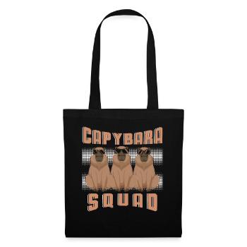 Capybara Nagetier Animal Squad - Stoffbeutel - Schwarz - Vorne
