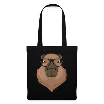 Capybara Mama Papa Nagetier Tier Nerd - Stoffbeutel - Schwarz - Vorne