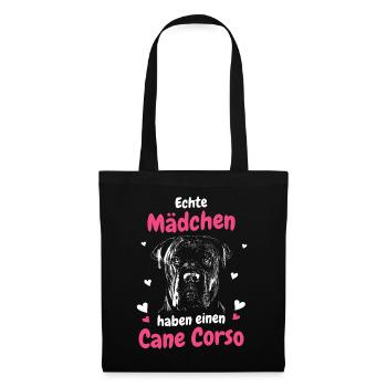 Cane Corso Italiano Hund - Stoffbeutel - Schwarz - Vorne