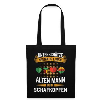 Schafkopfen Schafkopfer Kartenspiel - Stoffbeutel - Schwarz - Vorne