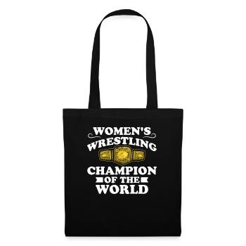Frauen Wrestling Champion Wrestler Geschenk - Stoffbeutel - Schwarz - Vorne