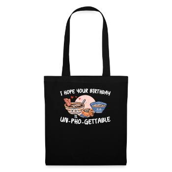 Pho anniversaire cuisine vietnamienne jeu de mots - Sac en tissu - noir - Devant