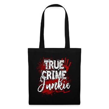 True Crime Junkie Serienjunkie Krimiserie - Stoffbeutel - Schwarz - Vorne