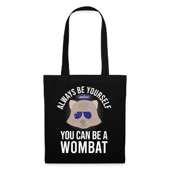 Lustiges Australischer Wombat Spruch - Stoffbeutel - Schwarz - Vorne