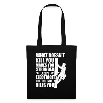 Réseau électrique électrique haute tension - Sac en tissu - noir - Devant