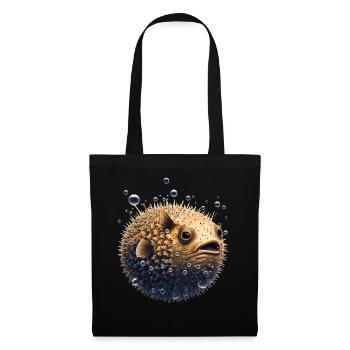 Puffer fish puffer fish Fish Ocean animal - Tote Bag - black - Front