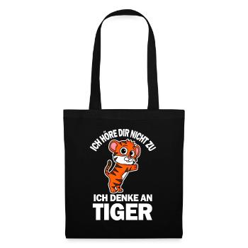 Dschungel Tier Geschenk Raubtier Lustiges Tiger - Stoffbeutel - Schwarz - Vorne