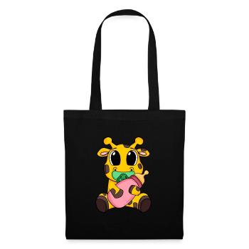 Baby Giraffe Motiv - Stoffbeutel - Schwarz - Vorne