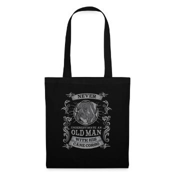Cane Corso Chien - Sac en tissu - noir - Devant