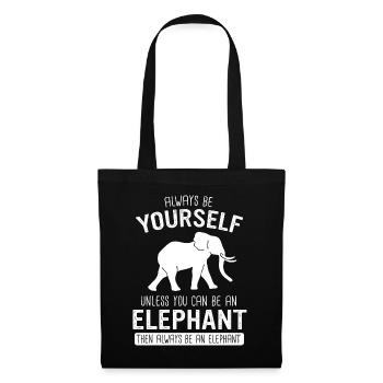 Elefant Tier Elefanten Zoo - Stoffbeutel - Schwarz - Vorne