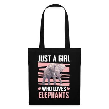 Elefant Tier Elefanten Zoo - Stoffbeutel - Schwarz - Vorne