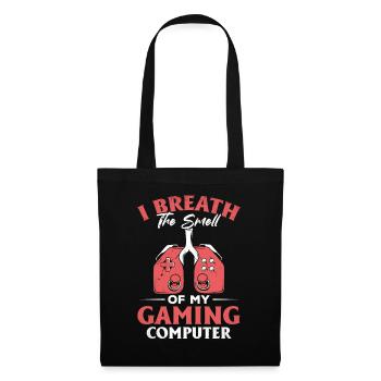 Gaming Computer Air Breathing | Saying for gamers - Tote Bag - black - Front