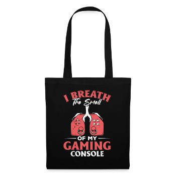 Console de jeu à respirer de l’air | Dicton pour les joueurs - Sac en tissu - noir - Devant