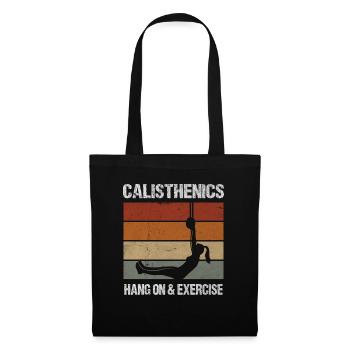 Calisthenics Hang On Exercise Retro Workout - Stoffbeutel - Schwarz - Vorne