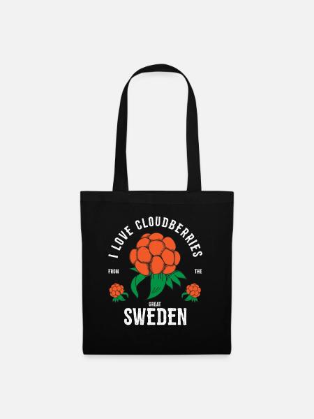 Hjortron Moltebeere Schweden Frucht Beere - Stoffbeutel - Schwarz