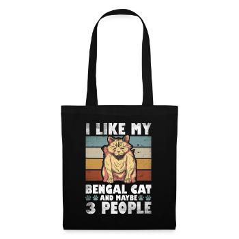 J’aime mon chat Bengal et peut-être 3 personnes - Sac en tissu - noir - Devant