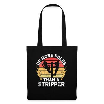 Power Lineman Power Line Electrician - Tote Bag - black - Front