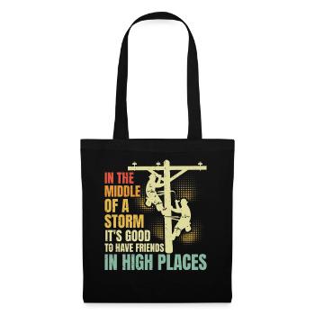 Power Lineman Power Line Electrician - Tote Bag - black - Front