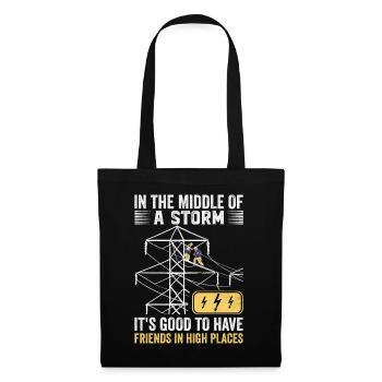 Power Lineman Power Line Electrician - Tote Bag - black - Front