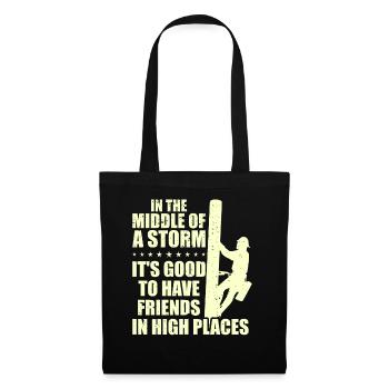 Power Lineman Power Line Electrician - Tote Bag - black - Front