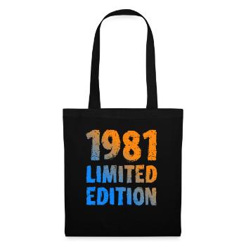 1981 Limited Edition Geburtstag Geschenk Frau Mann - Stoffbeutel - Schwarz - Vorne