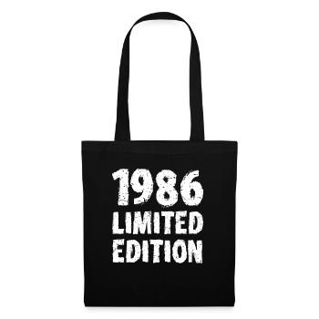 1986 édition limitée anniversaire cadeau femme mari - Sac en tissu - noir - Devant