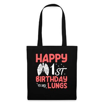 Joyeux 1er anniversaire à mon poumon de donneur de poumon - Sac en tissu - noir - Devant