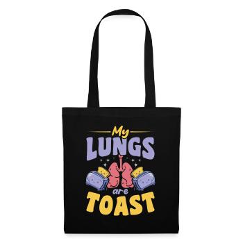My Lungs Are Toast Lung Transplant Kawaii - Tote Bag - black - Front