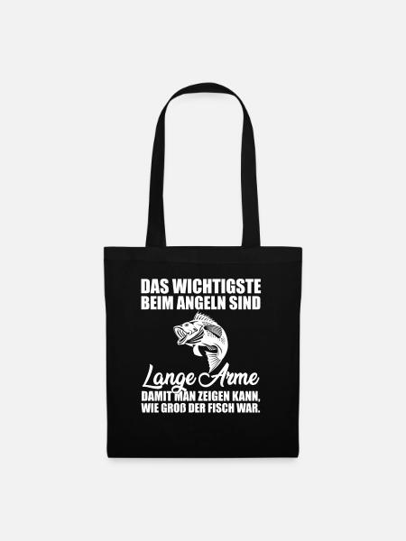 Angeln Lange Arme Große Fische Angler Weisheit - Stoffbeutel - Schwarz