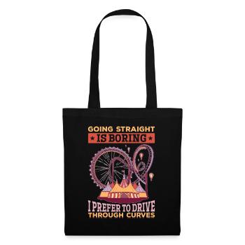 Montagnes russes courbes boucle fête foraine cadeau - Sac en tissu - noir - Devant