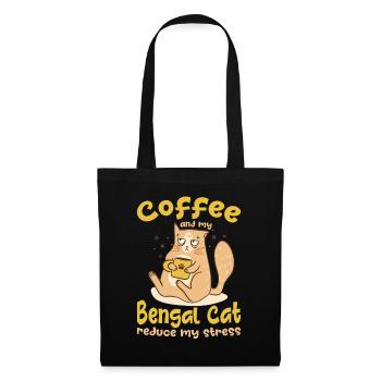 Coffee and Bengal Cat Reduce Stress Gift - Tote Bag - black - Front