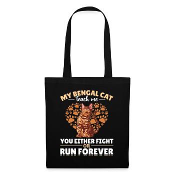 Bengal Cat Heart Paws Gift Cat Breeder - Sac en tissu - noir - Devant