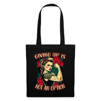 Abandonner n’est pas une option femme forte - Sac en tissu - noir - Devant