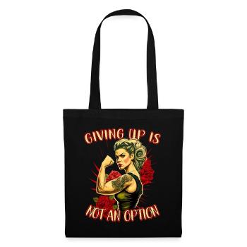 Abandonner n’est pas une option femme forte - Sac en tissu - noir - Devant