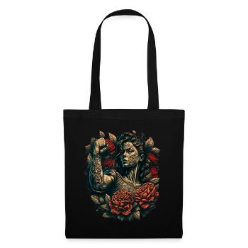 Femme forte Mère Roses Cadeau de fête des mères - Sac en tissu - noir - Devant