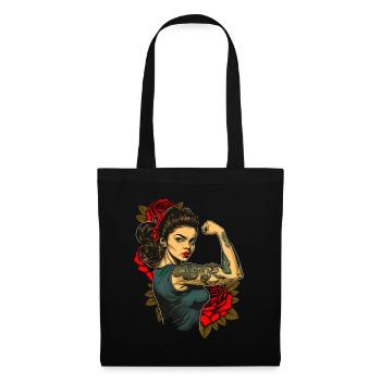 Strong Woman Mother Roses Mother's Day Gift - Tote Bag - black - Front