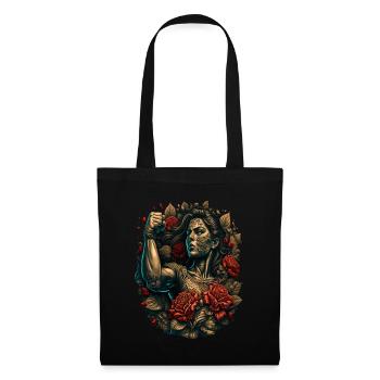 Femme forte Mère Roses Cadeau de fête des mères - Sac en tissu - noir - Devant