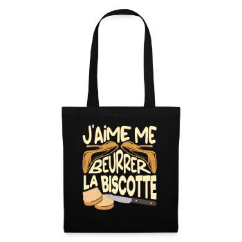 J'aime me beurrer la biscotte oss 117 réplique - Sac en tissu - noir - Devant