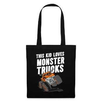 This kid loves monster trucks - Tote Bag - black - Front
