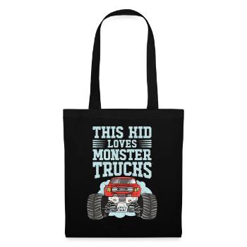 This kid loves monster trucks - Tote Bag - black - Front