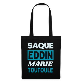 Saque eddin marie toutoule tshirt chti humour - Sac en tissu - noir - Devant