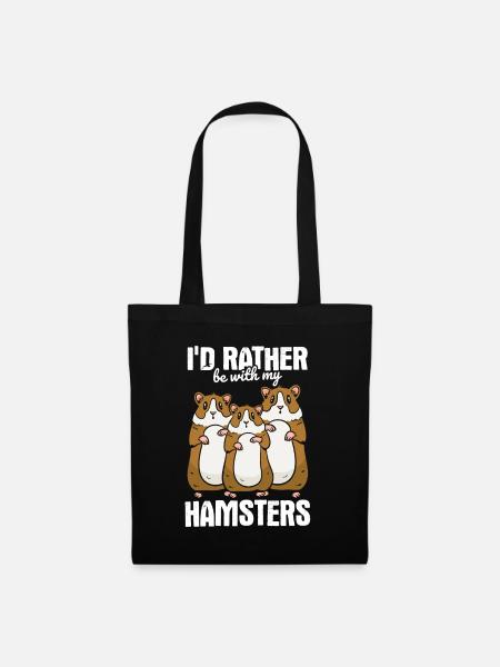 Nagetier Hamster - Stoffbeutel - Schwarz