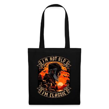 Je ne suis pas vieux je suis motard moto classique - Sac en tissu - noir - Devant
