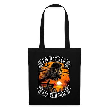 Je ne suis pas vieux je suis motard moto classique - Sac en tissu - noir - Devant