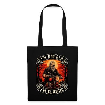 Je ne suis pas vieux je suis motard moto classique - Sac en tissu - noir - Devant