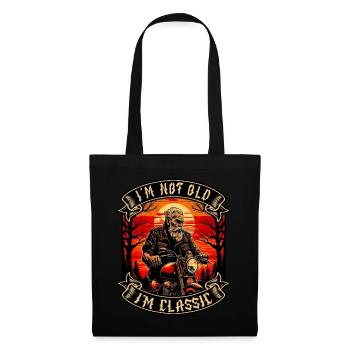 Je ne suis pas vieux je suis motard moto classique - Sac en tissu - noir - Devant