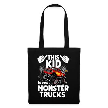 This kid loves monster trucks - Tote Bag - black - Front