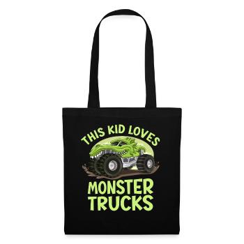 This kid loves monster trucks - Tote Bag - black - Front