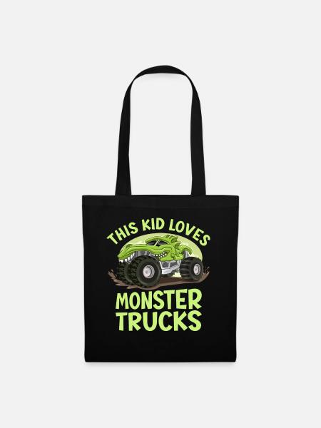 Dieses Kind Liebt Monstertrucks - Stoffbeutel - Schwarz