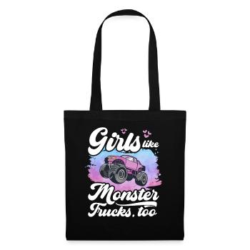 Girls also like monster trucks girls monsters - Tote Bag - black - Front